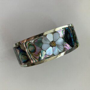 Vintage Abalone Silver plated bracelet Mexico